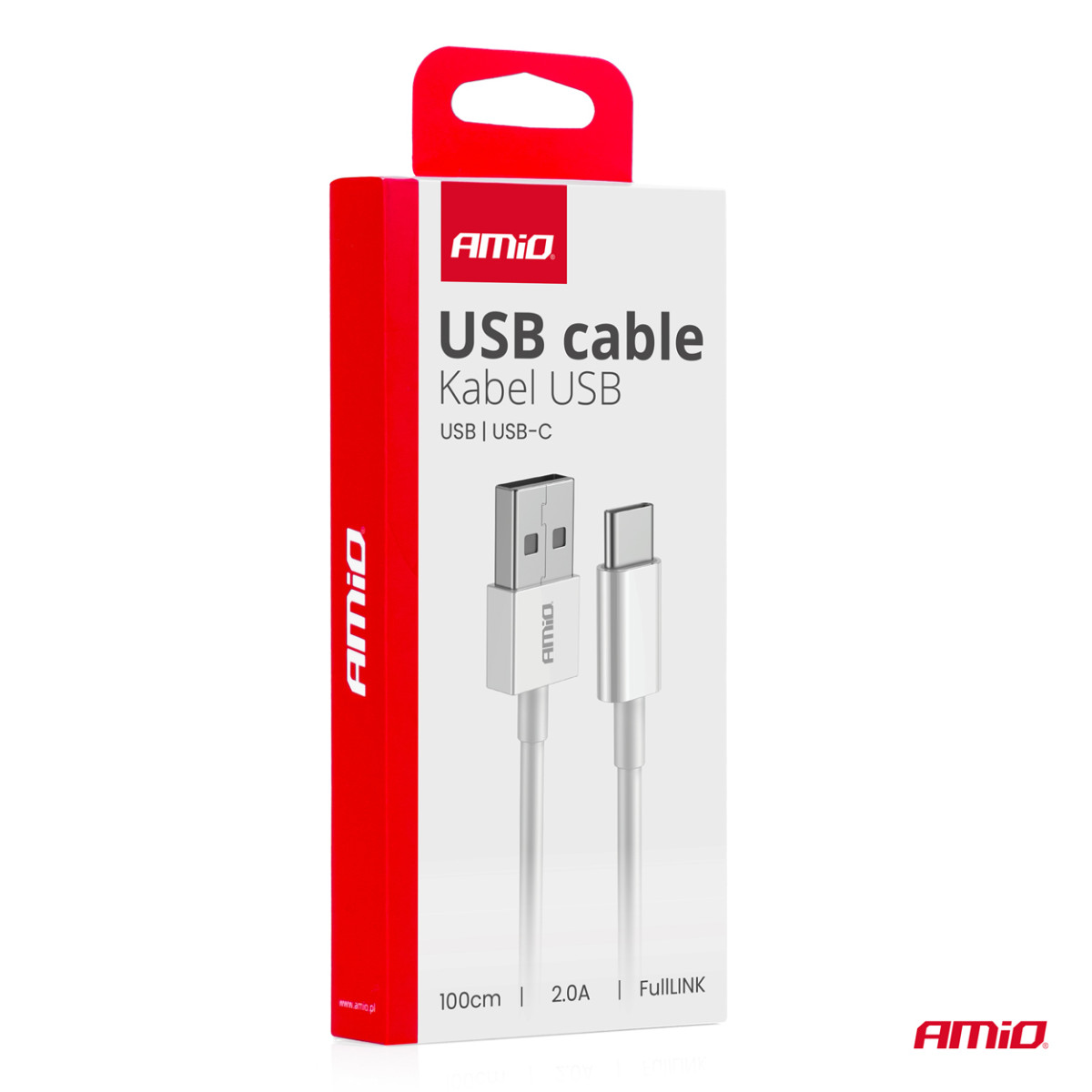 USB-C-Ladekabel 2A, 100 cm, FullLINK AMIO-03893