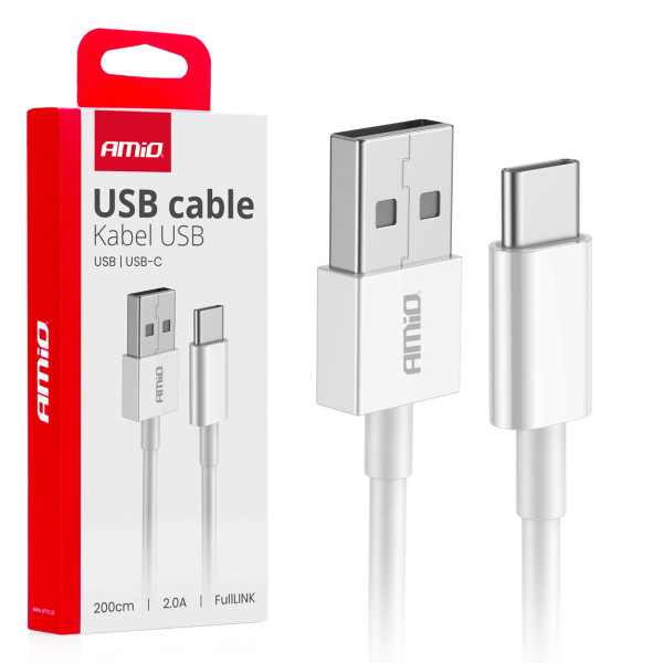 USB - USB-C Kabel 2A 200 cm FullLINK AMIO-03894
