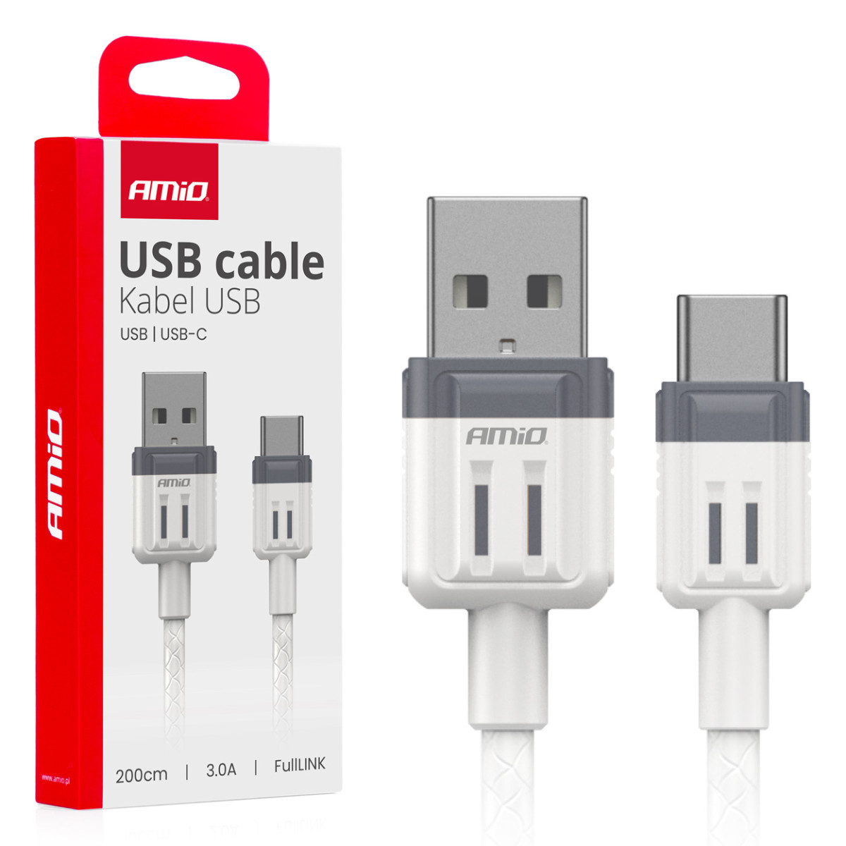 USB-A-auf-USB-C-Ladekabel 3A 200 cm FullLINK AMIO-03906