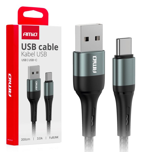 USB-A-auf-USB-C-Kabel 3A 200 cm FullLINK AMIO-03912