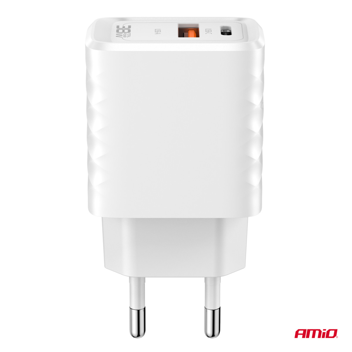 Wandladegerät Schnellladung GaN 38W USB-A + USB-C AMIO-04287
