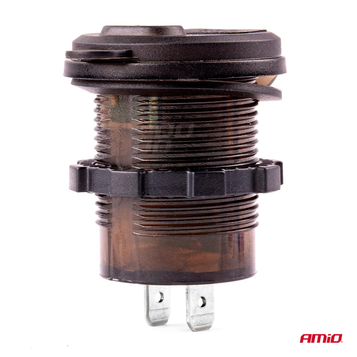 Wasserdichtes Handy-Ladegerät mit digitalem Voltmeter USB + USB-C 12/24V MOD-07