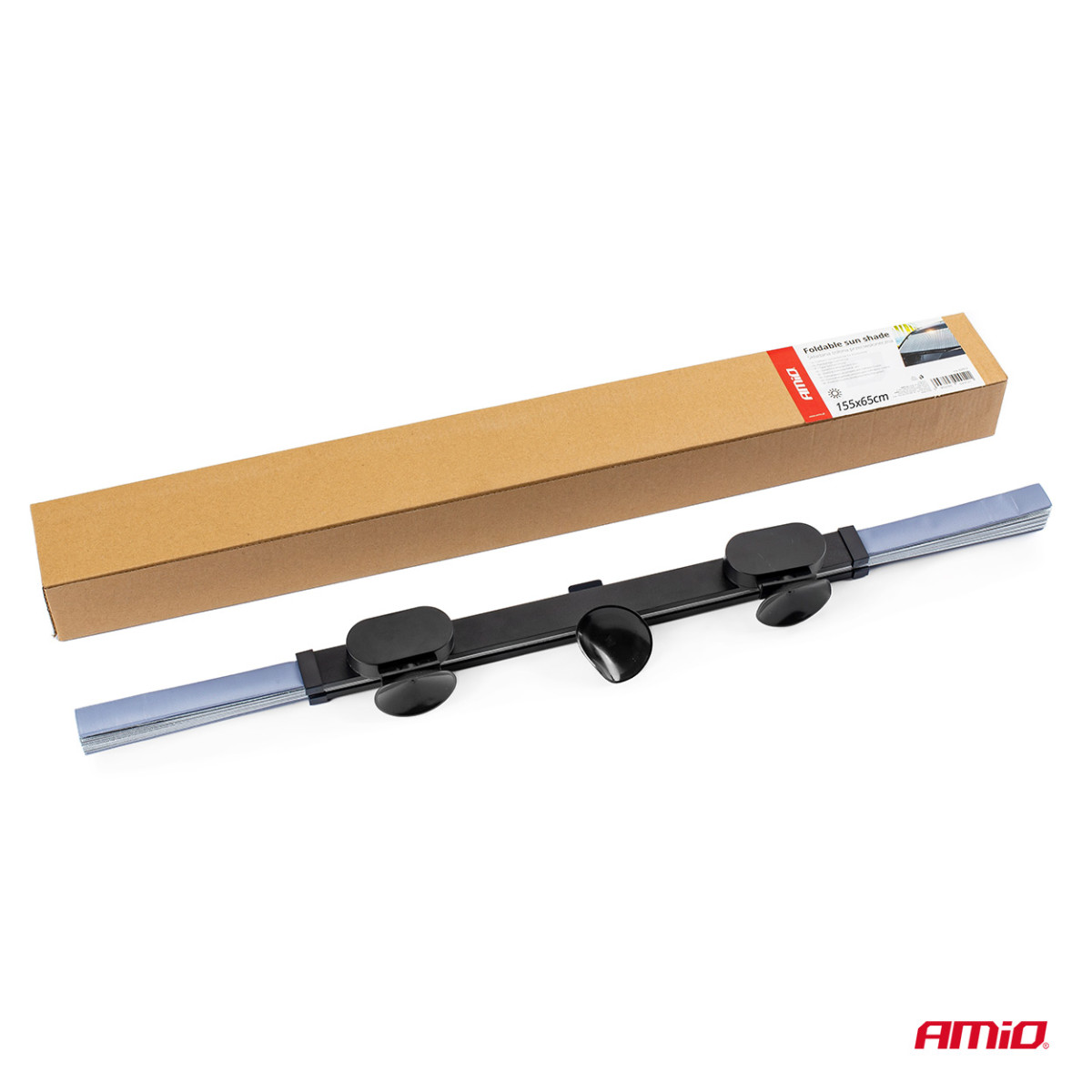 Faltbarer Sonnenschutz für die Windschutzscheibe 155x65 cm AMIO-02911