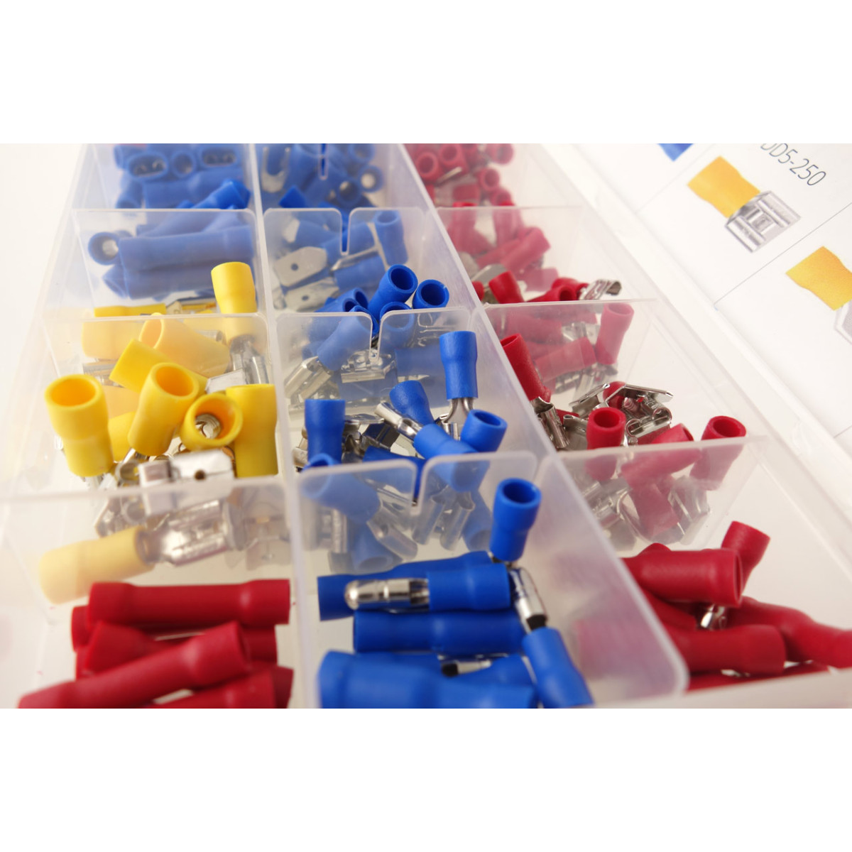 Elektrische Drahtverbinder und Anschlussset – MIX, in einer Schachtel, 250 Stück, AMIO-02339