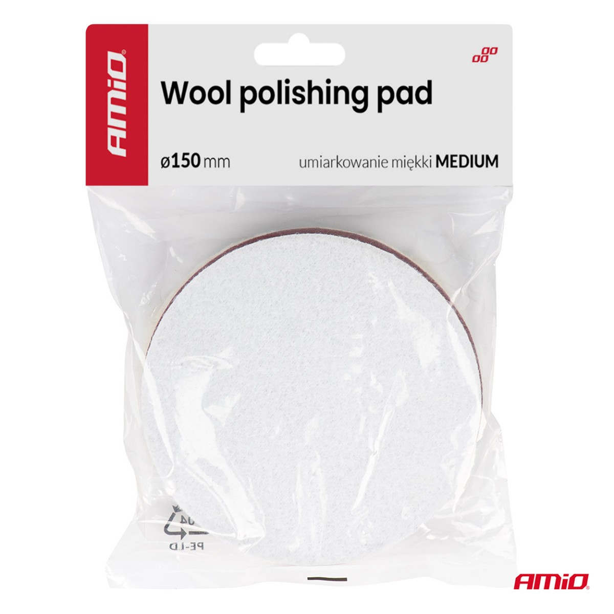 Wollpolierscheibe, mittlere Härte, 150 mm ADET-35 AMIO-04883