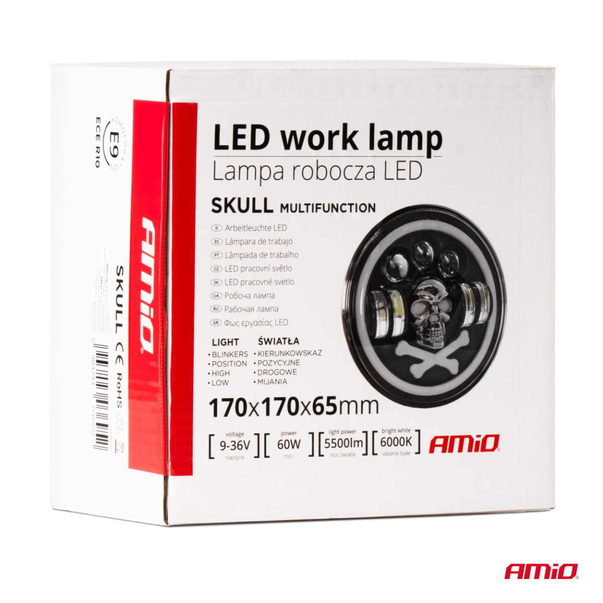 LED-Multifunktions-Arbeitsleuchte in Totenkopfform 9-36V 60W