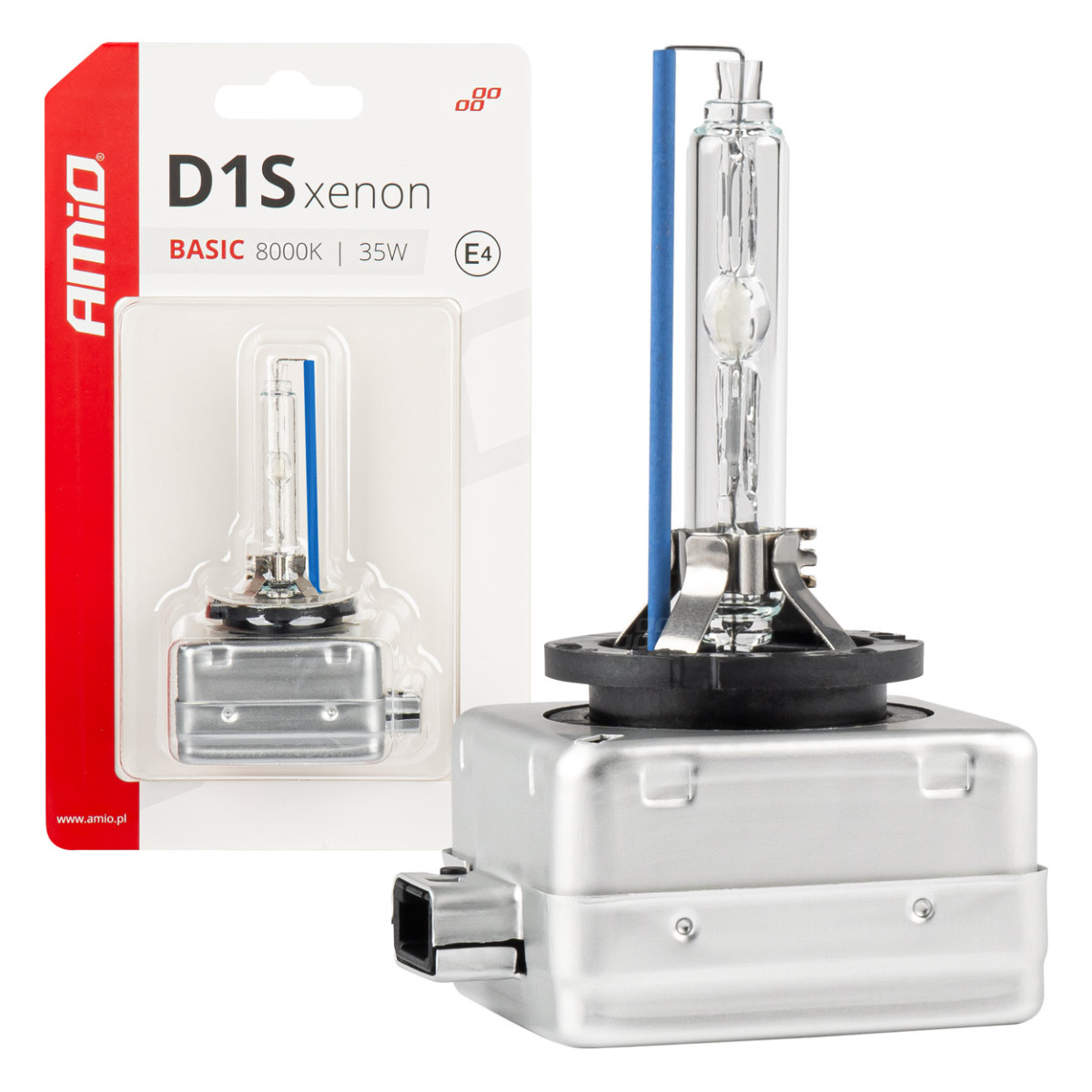 Xenonlampe D1S 35W 8000K AMiO BASIC Blisterverpackung AMIO-03865