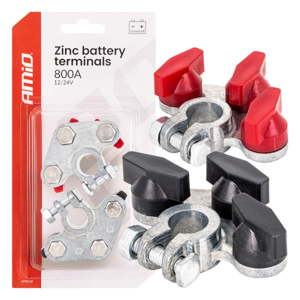 Batterieklemmen 800 A, verzinkt, 2 Stück. AMiO-04391
