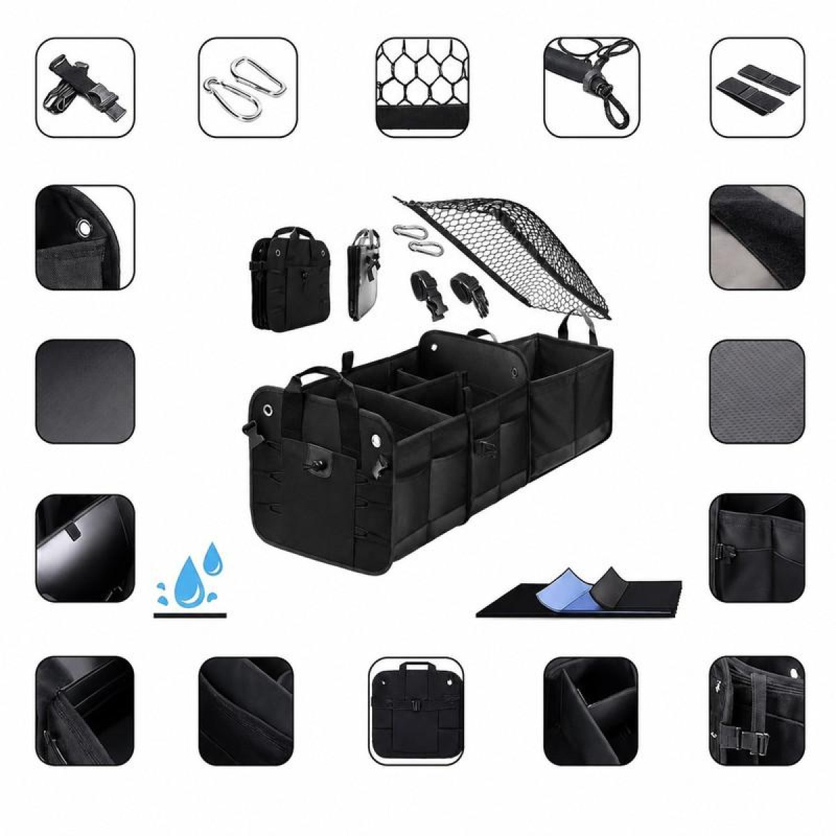 Faltbare Kofferraum-Organizer 1 Plus EVAtech 60×37×32 cm