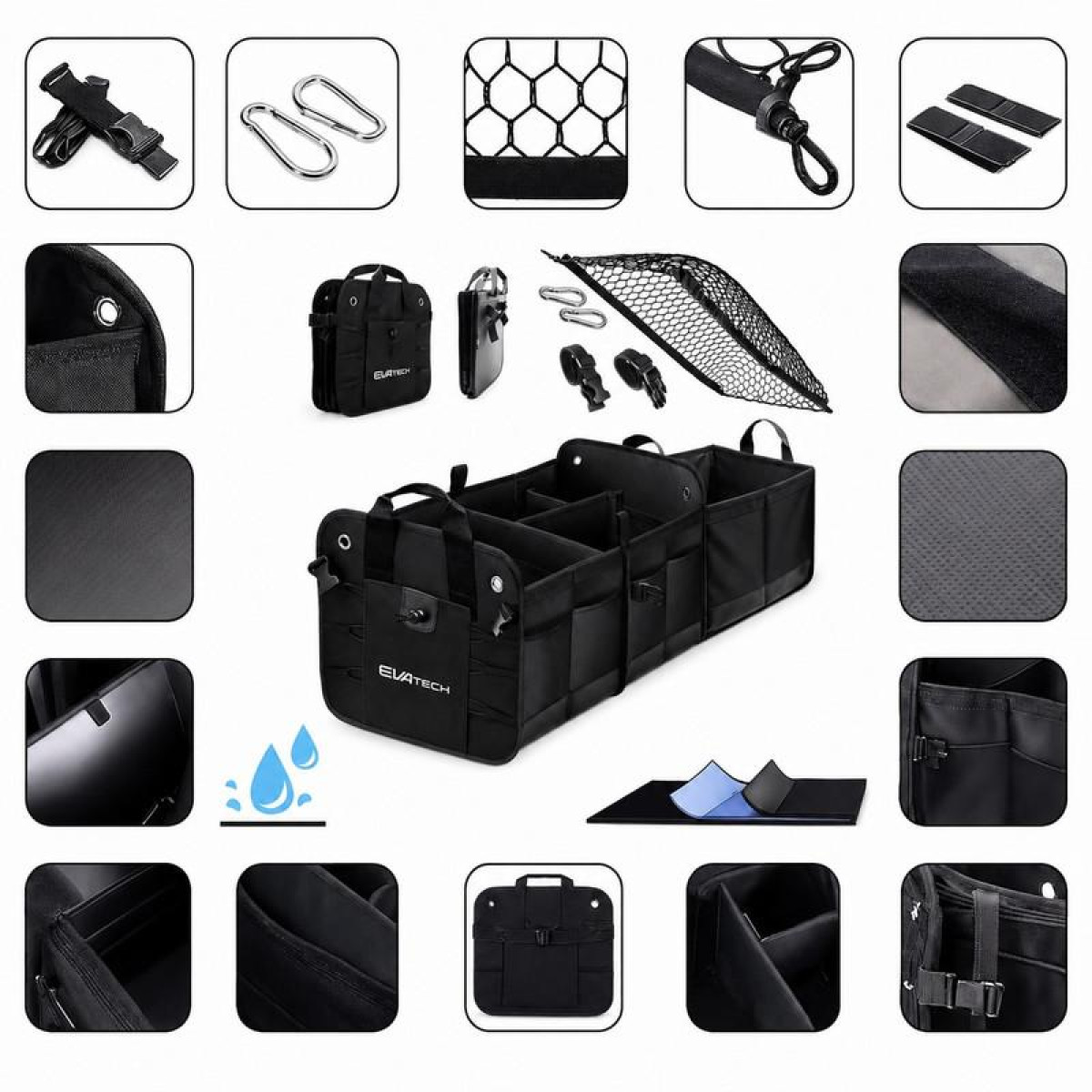 Faltbare Kofferraum-Organizer 2 Plus EVAtech 60×37×32 cm