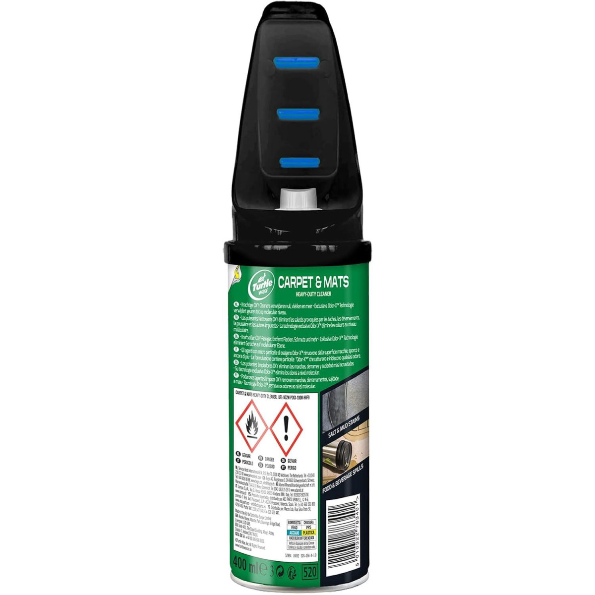 TURTLE WAX Power Out Carpets&Mats + Odor-X, Teppich- und Läuferreiniger mit Geruchsblockierungstechnologie, 400 ml TURTLE WAX Power Out Carpets&Mats + Odor-X, Teppich- und Läuferreiniger mit Geruchsblockierungstechnologie, 400 ml